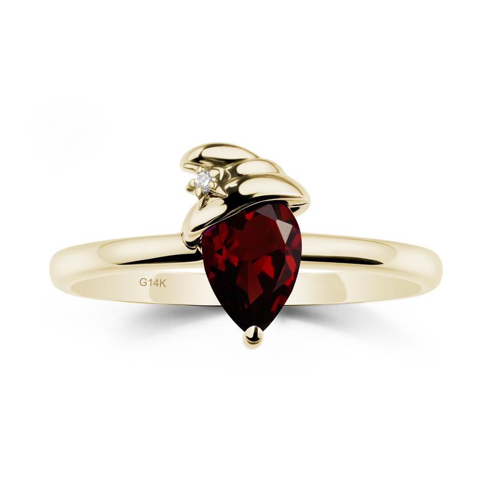 Garnet Ring with Hat Design - LUO Jewelry #metal_14k yellow gold