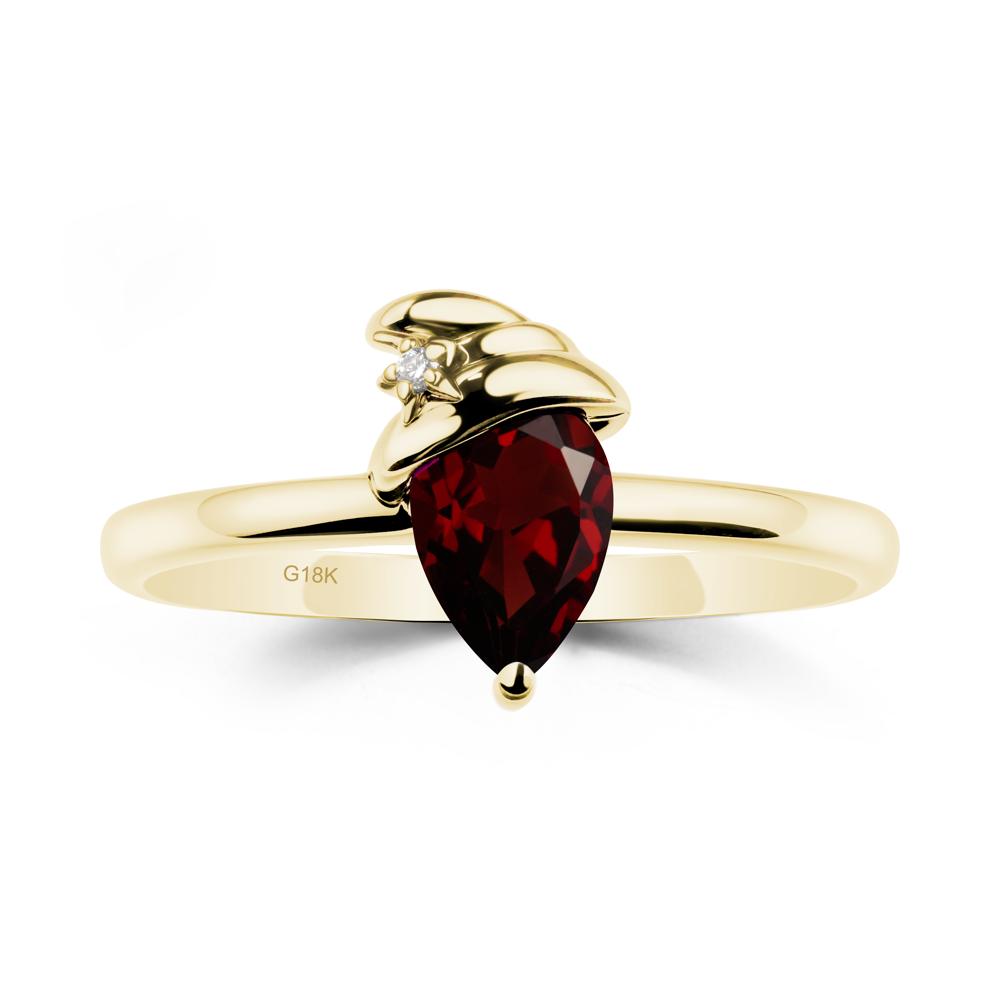 Garnet Ring with Hat Design - LUO Jewelry #metal_18k yellow gold