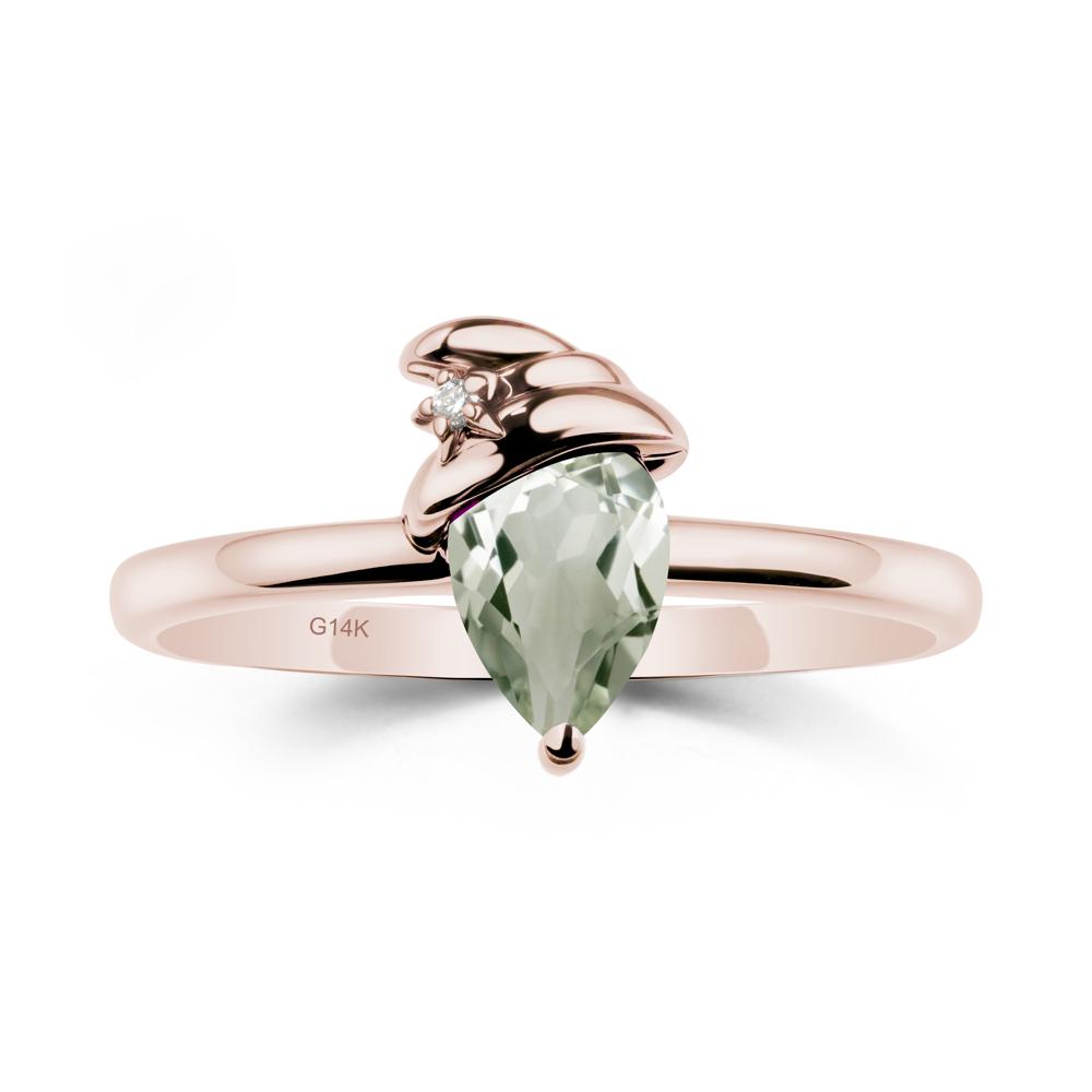 Green Amethyst Halloween Witch Hat Ring - LUO Jewelry #metal_14k rose gold