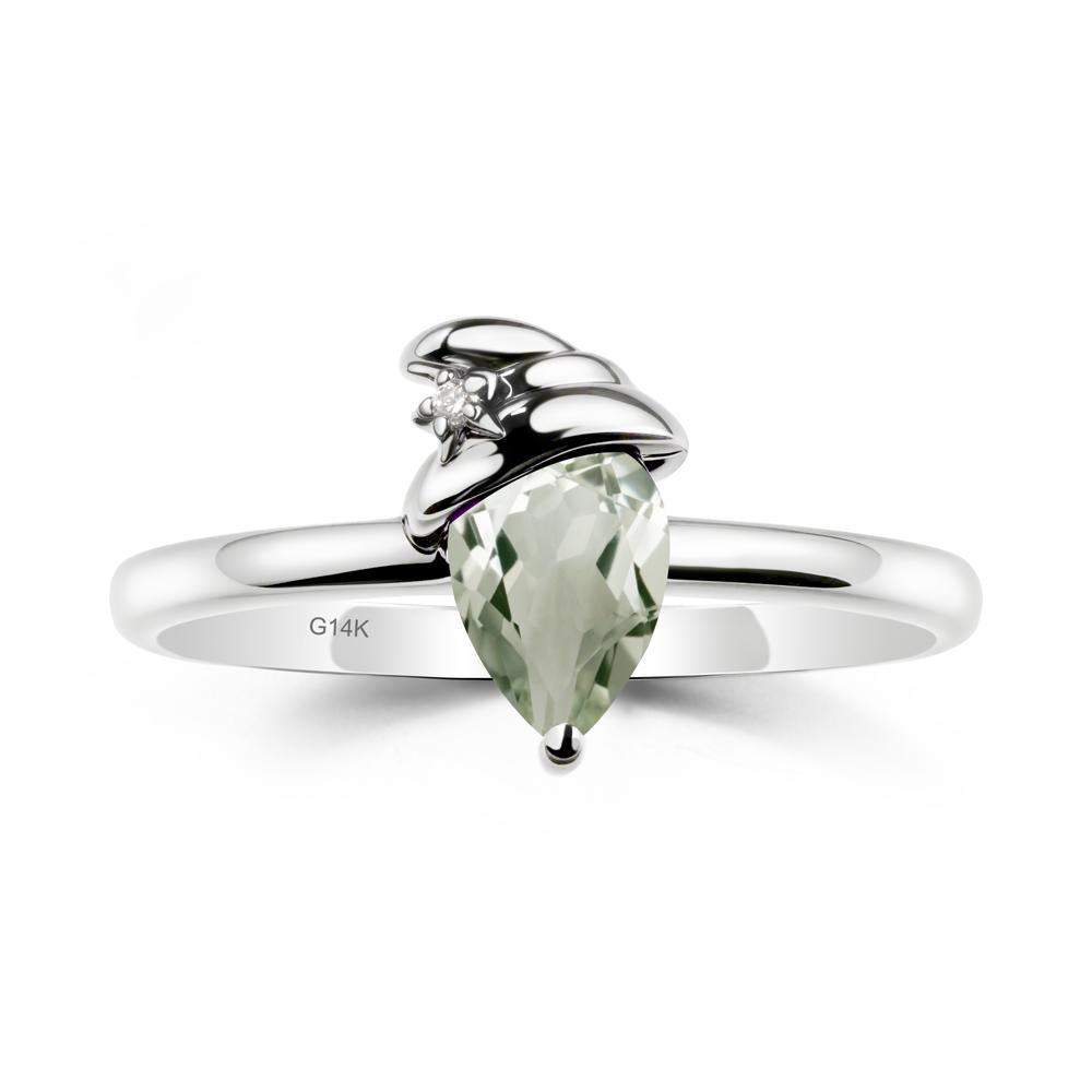 Green Amethyst Halloween Witch Hat Ring - LUO Jewelry #metal_14k white gold