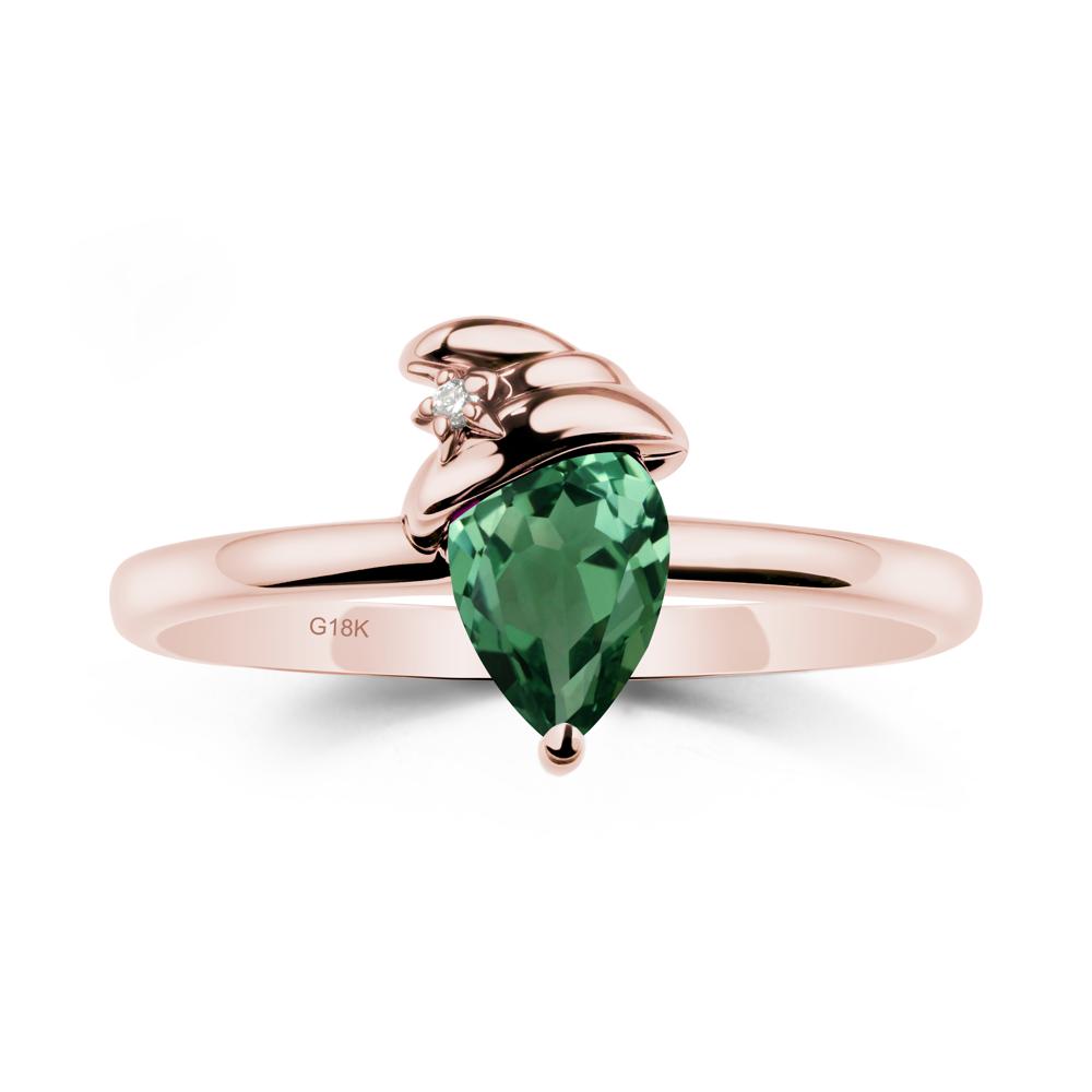 Pear Green Sapphire Hat Ring - LUO Jewelry #metal_18k rose gold