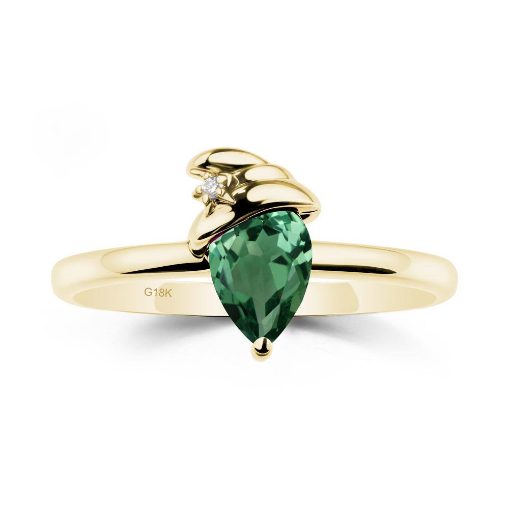 Pear Green Sapphire Hat Ring - LUO Jewelry #metal_18k yellow gold