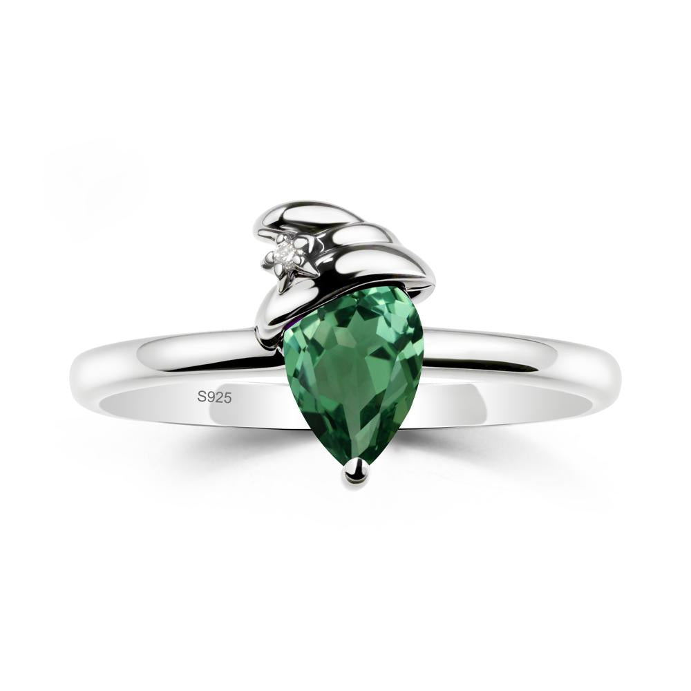 Pear Green Sapphire Hat Ring - LUO Jewelry #metal_sterling silver