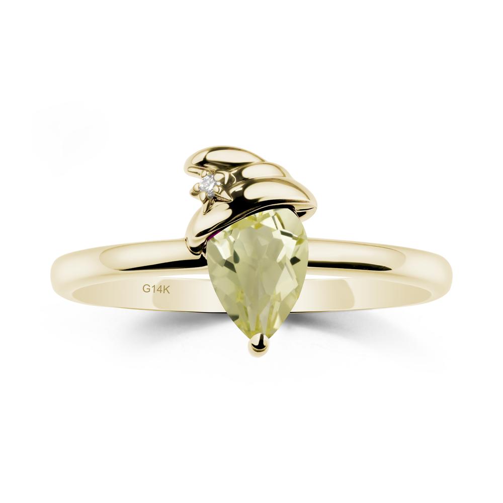 Lemon Quartz Ring with Hat Design - LUO Jewelry #metal_14k yellow gold