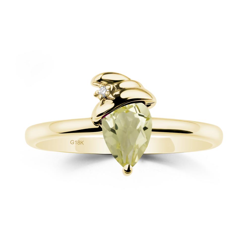 Lemon Quartz Ring with Hat Design - LUO Jewelry #metal_18k yellow gold