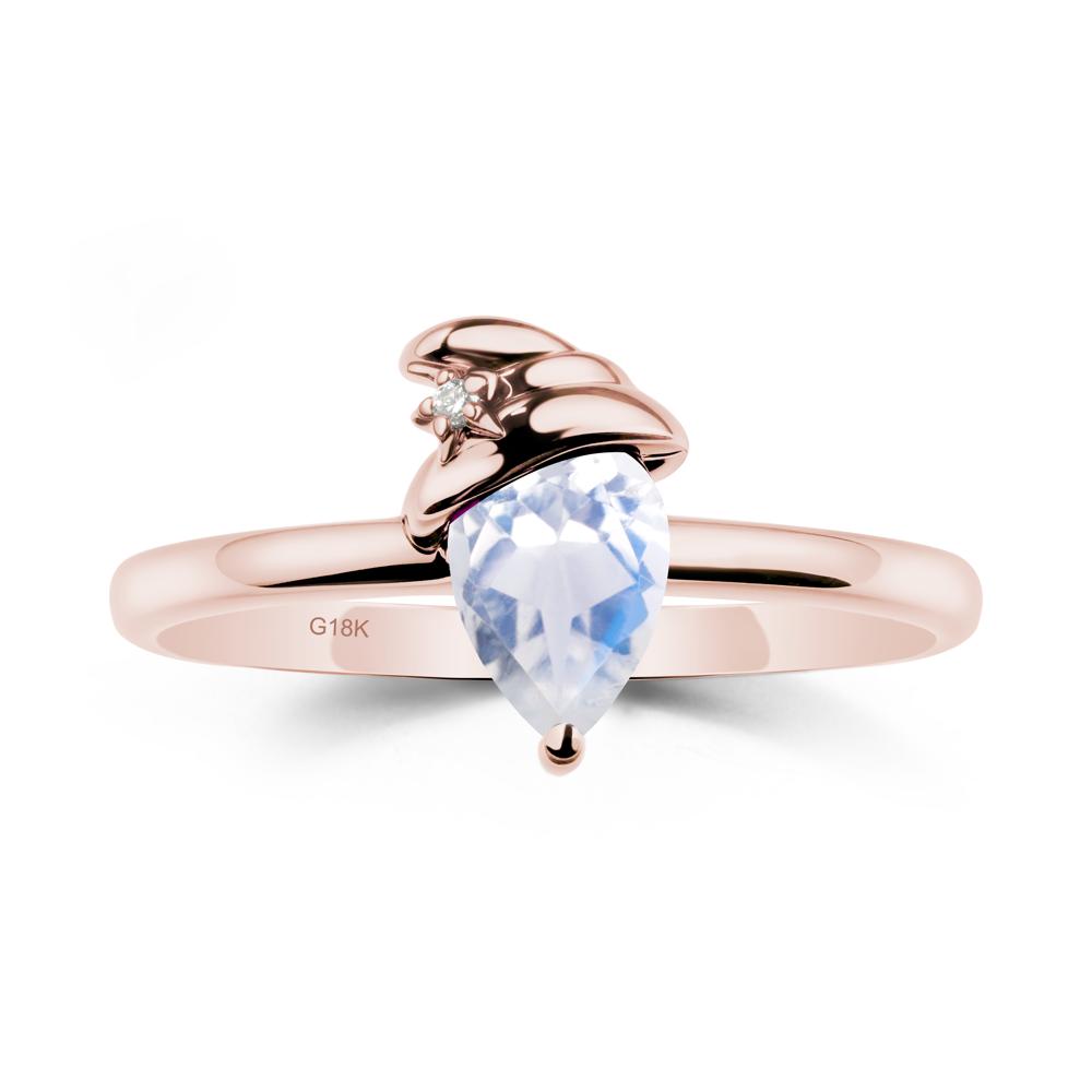 Pear Moonstone Hat Ring - LUO Jewelry #metal_18k rose gold