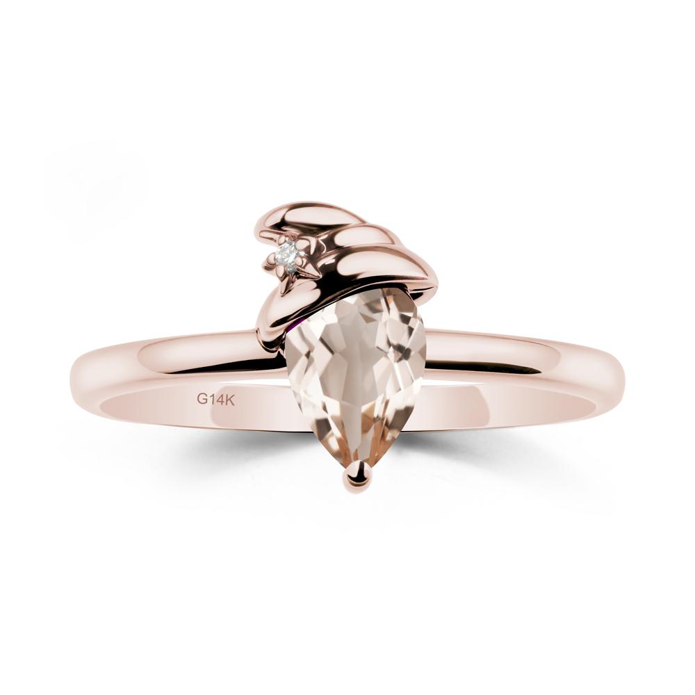 Morganite Ring with Hat Design - LUO Jewelry #metal_14k rose gold
