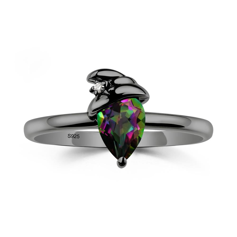 Mystic Topaz Halloween Witch Hat Ring - LUO Jewelry #metal_black finish sterling silver