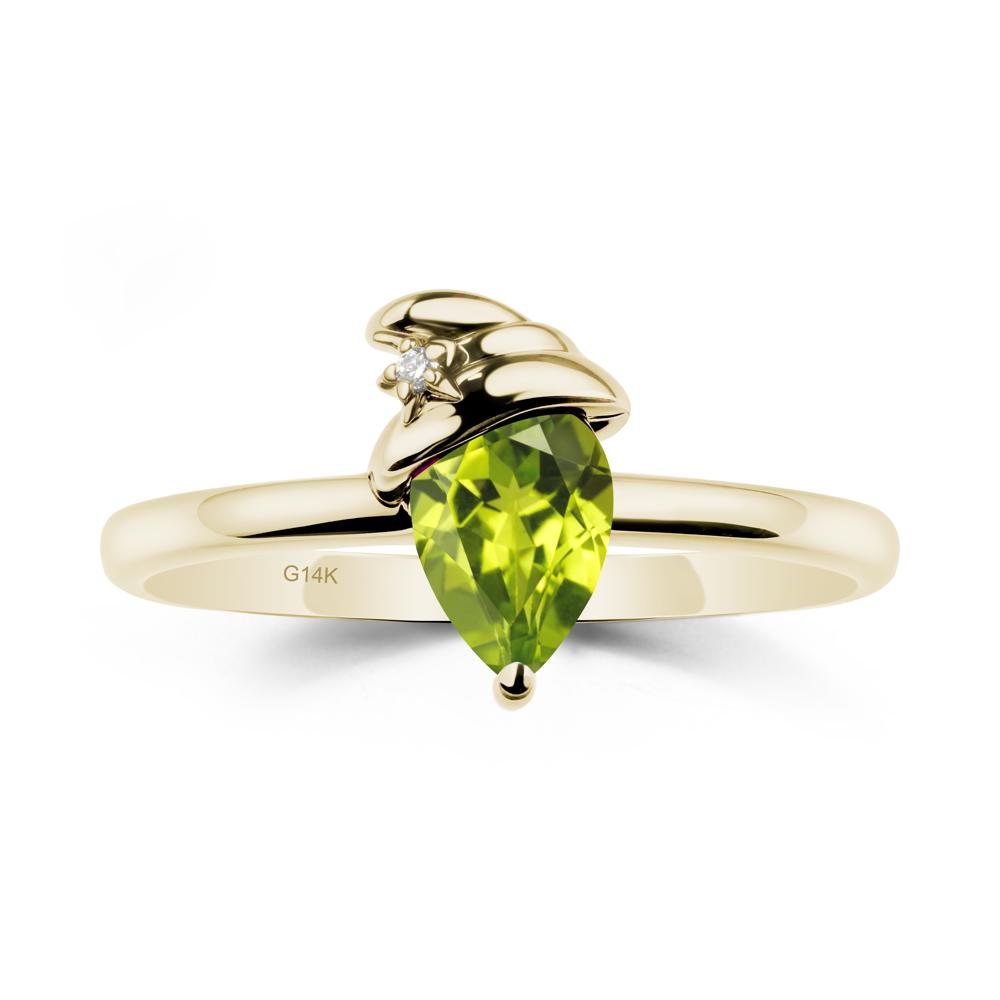 Peridot Ring with Hat Design - LUO Jewelry #metal_14k yellow gold