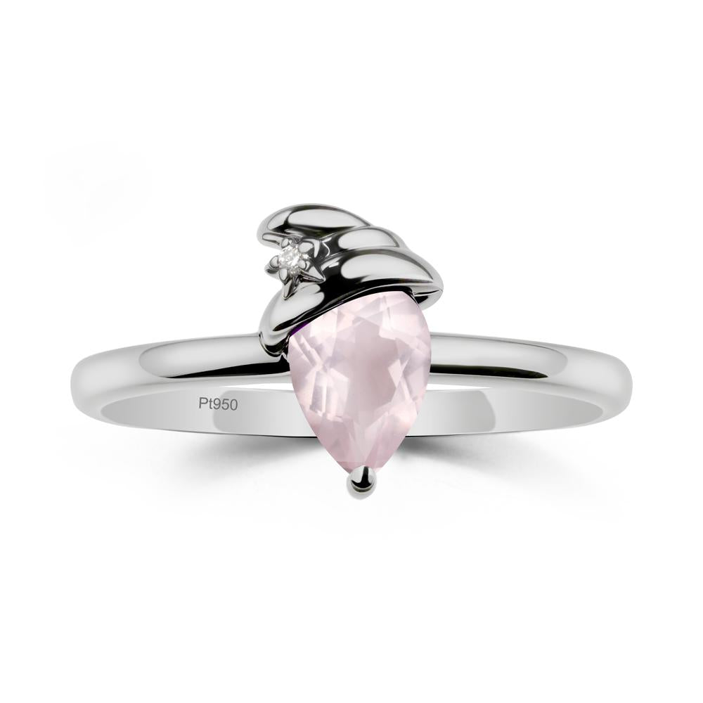 Rose Quartz Halloween Witch Hat Ring - LUO Jewelry #metal_platinum