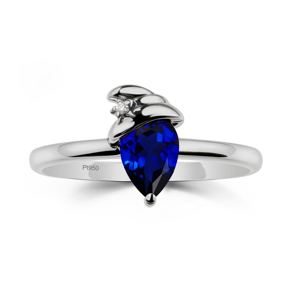 Sapphire Ring with Hat Design - LUO Jewelry #metal_platinum