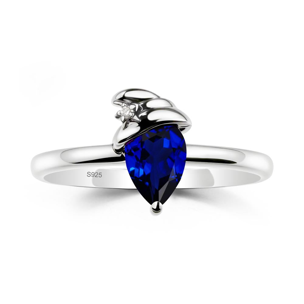 Sapphire Ring with Hat Design - LUO Jewelry #metal_sterling silver