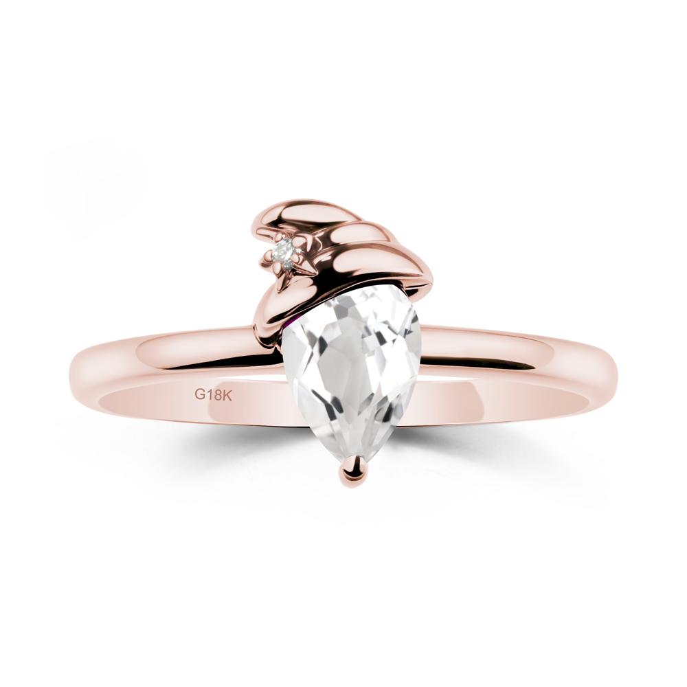 White Topaz Ring with Hat Design - LUO Jewelry #metal_18k rose gold