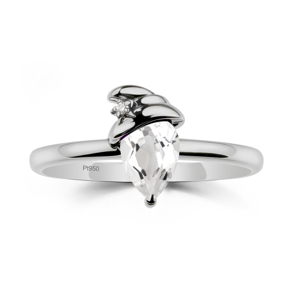White Topaz Ring with Hat Design - LUO Jewelry #metal_platinum