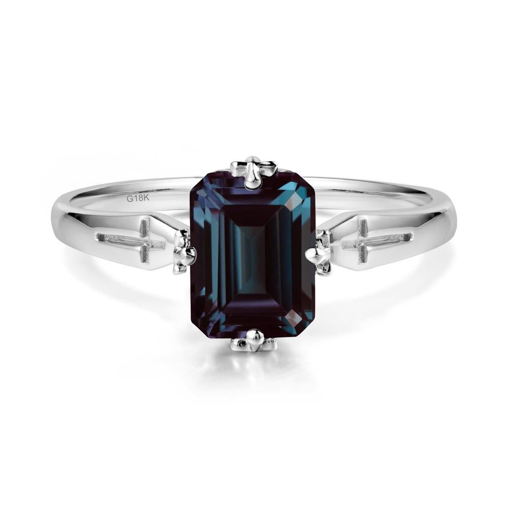 Solitaire Alexandrite Gothic Cross Ring - LUO Jewelry #metal_18k white gold
