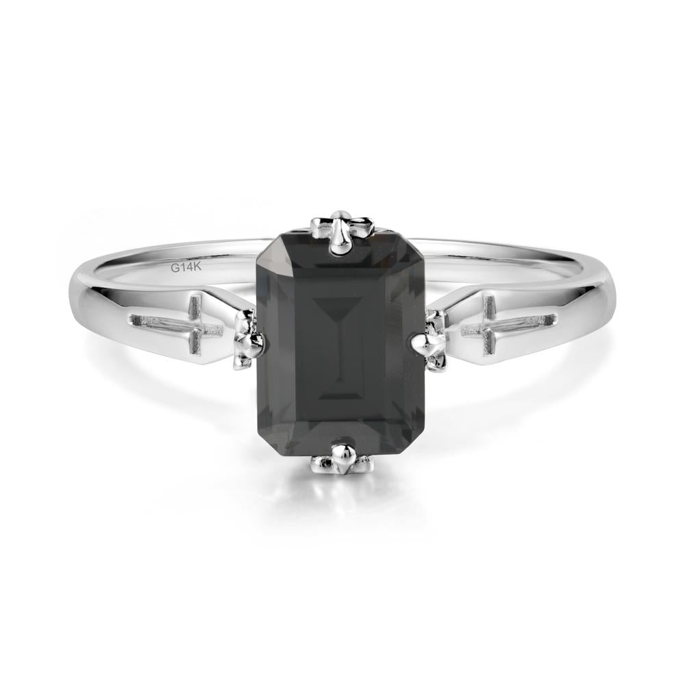 Simple Gothic Cross Cubic Zirconia Ring - LUO Jewelry #metal_14k white gold