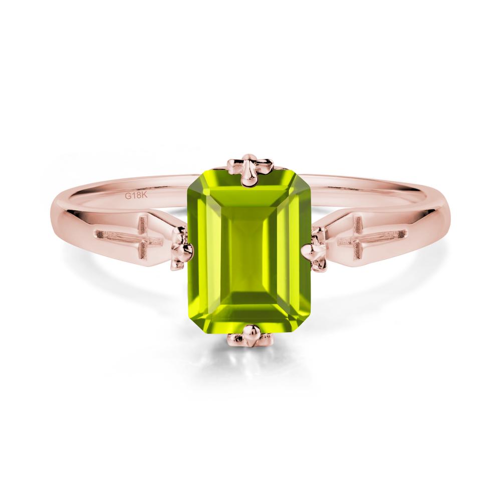Simple Gothic Cross Peridot Ring - LUO Jewelry #metal_18k rose gold