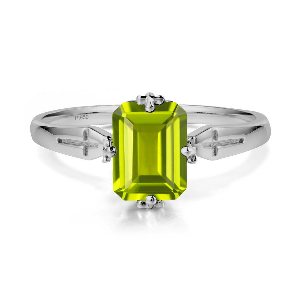 Simple Gothic Cross Peridot Ring - LUO Jewelry #metal_platinum
