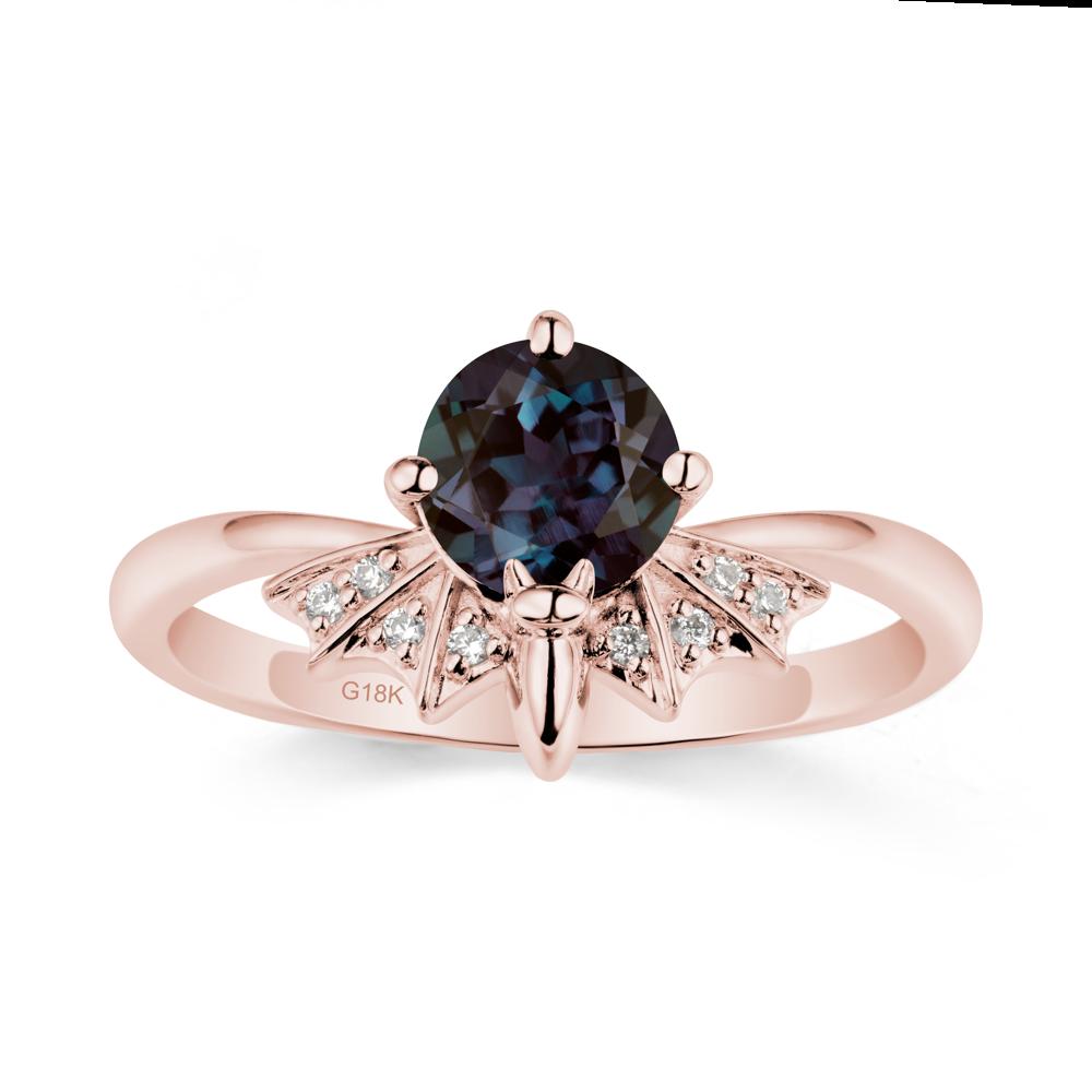 Gothic Bat Alexandrite Ring - LUO Jewelry #metal_18k rose gold