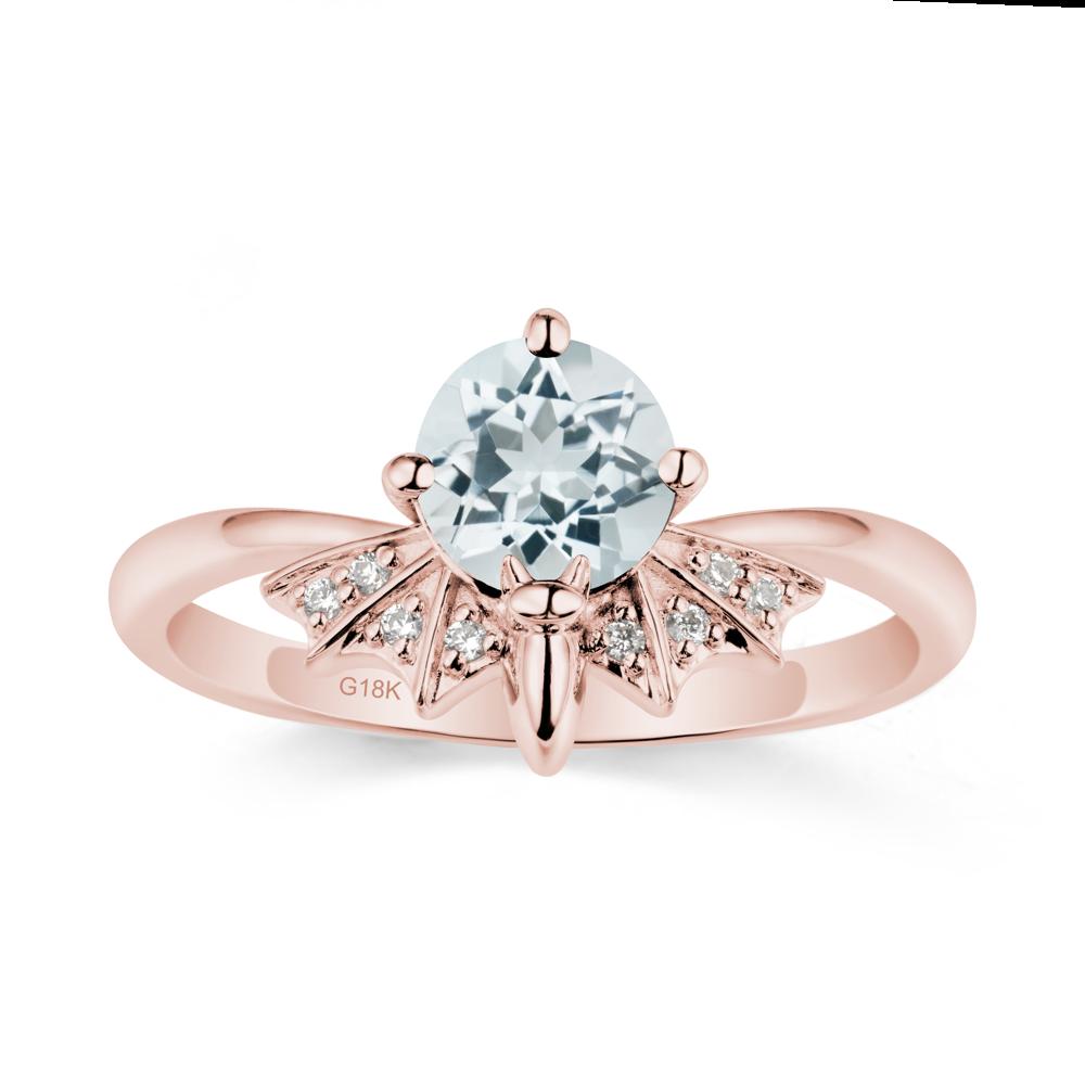 Gothic Bat Aquamarine Ring - LUO Jewelry #metal_18k rose gold