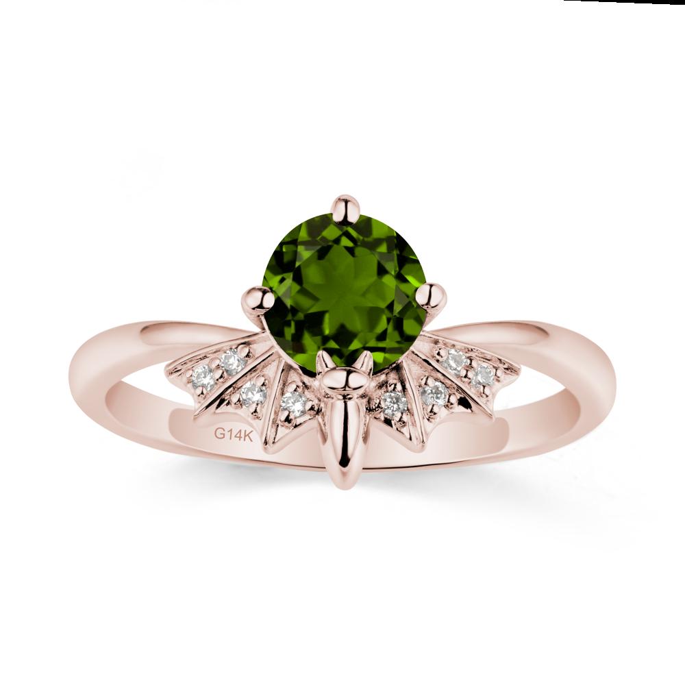 Gothic Bat Diopside Ring - LUO Jewelry #metal_14k rose gold