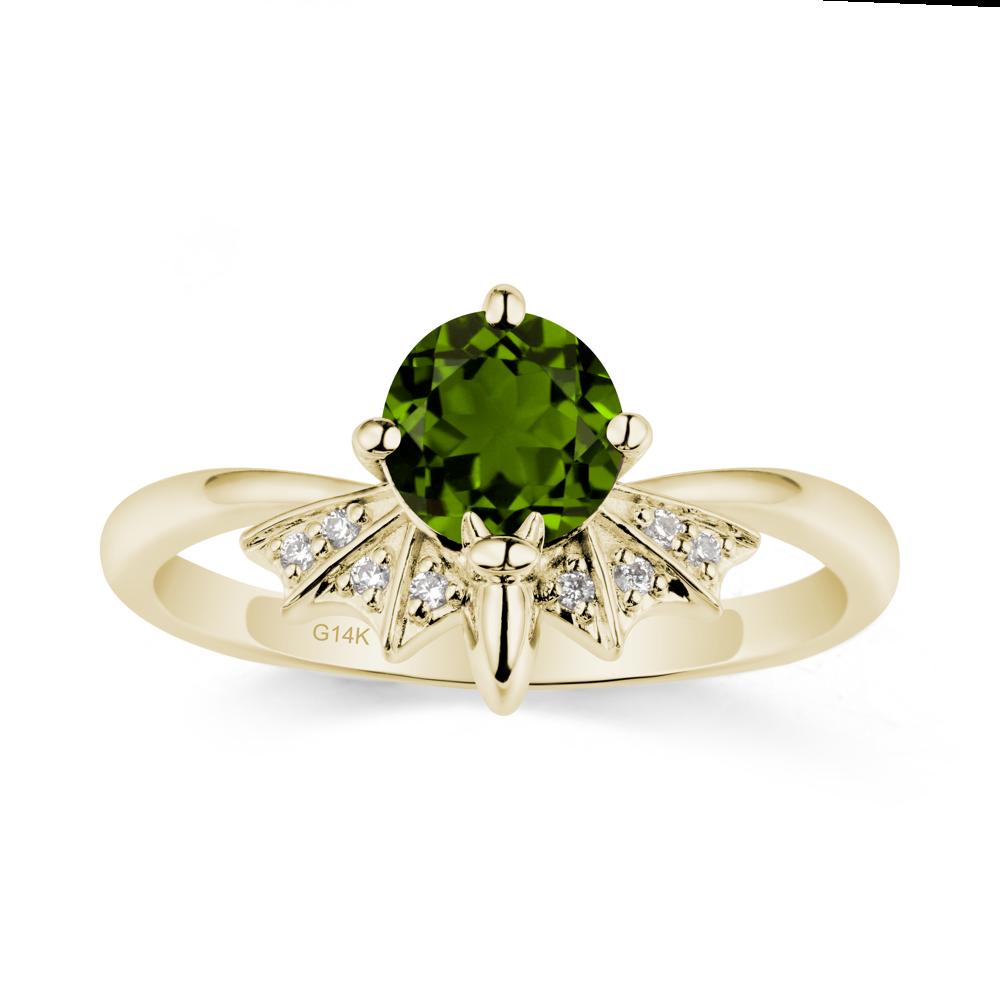 Gothic Bat Diopside Ring - LUO Jewelry #metal_14k yellow gold