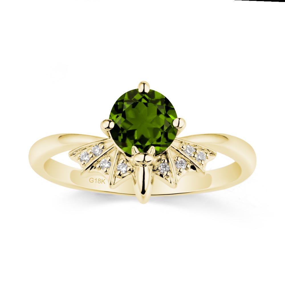 Gothic Bat Diopside Ring - LUO Jewelry #metal_18k yellow gold
