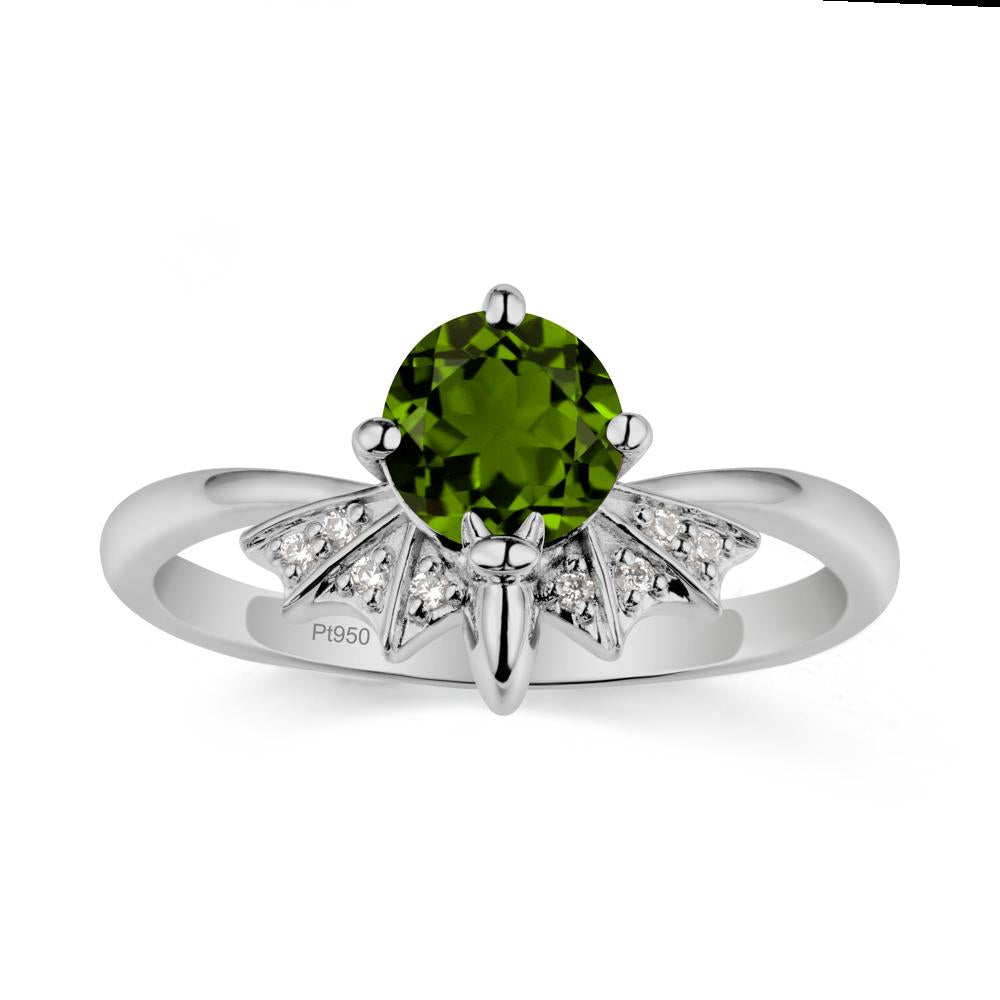 Gothic Bat Diopside Ring - LUO Jewelry #metal_platinum
