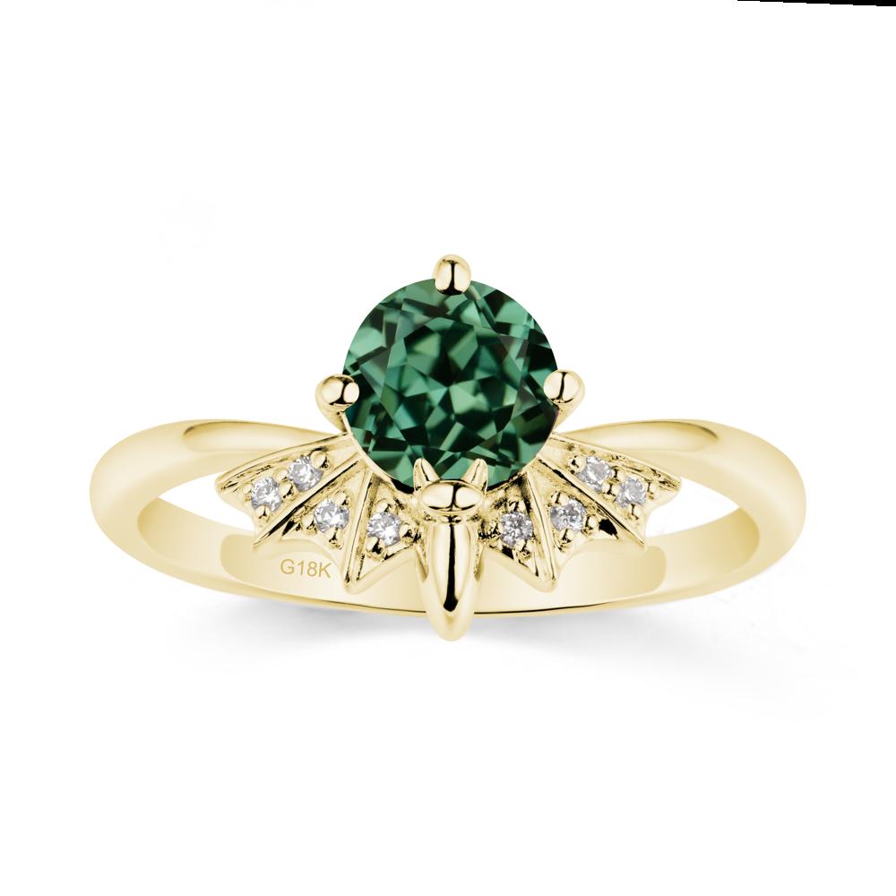 Gothic Bat Green Sapphire Ring - LUO Jewelry #metal_18k yellow gold