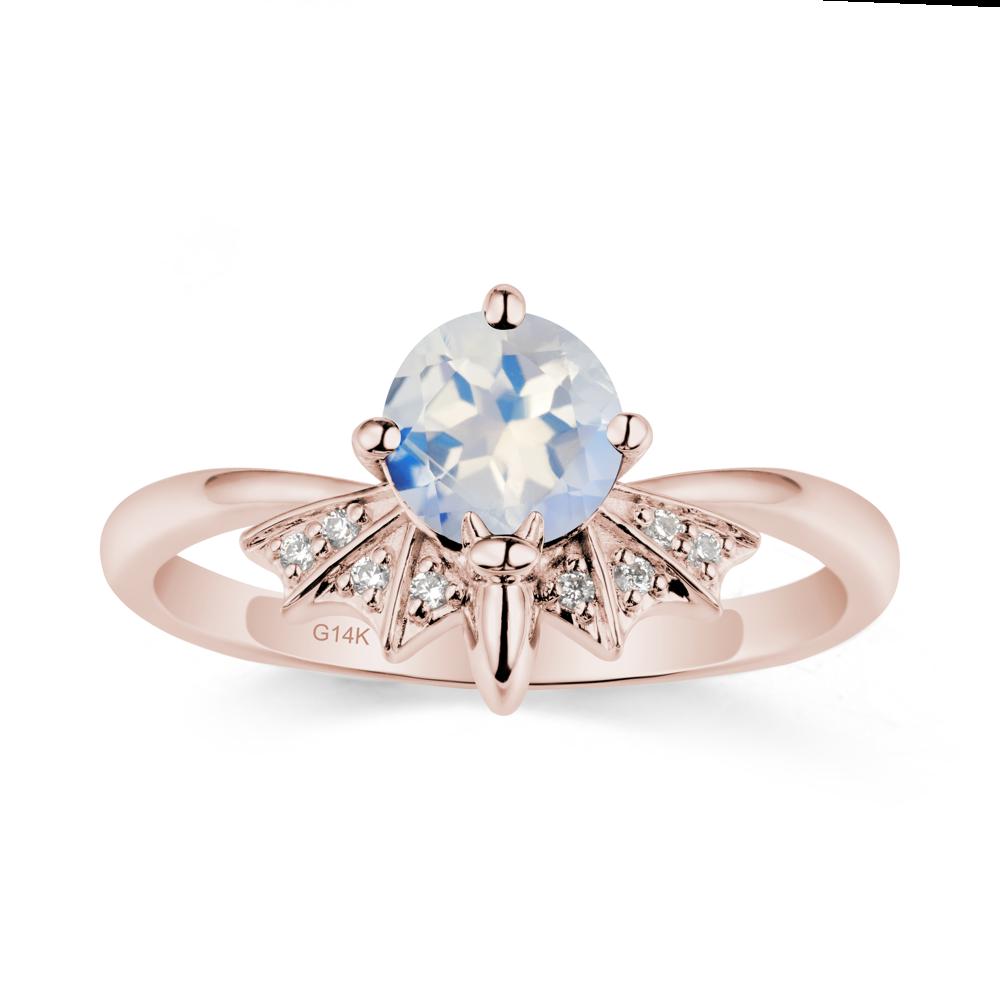 Gothic Bat Moonstone Ring - LUO Jewelry #metal_14k rose gold