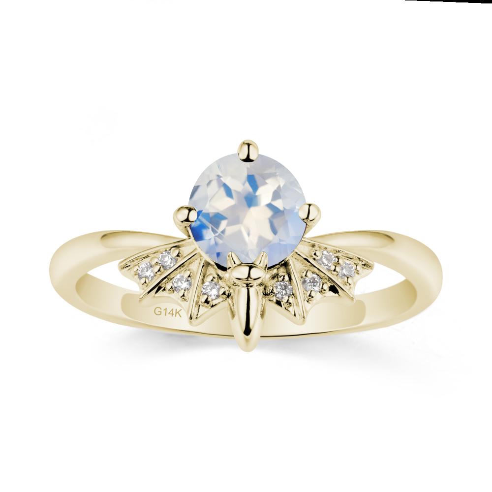 Gothic Bat Moonstone Ring - LUO Jewelry #metal_14k yellow gold