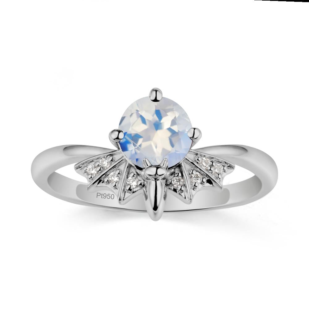 Gothic Bat Moonstone Ring - LUO Jewelry #metal_platinum