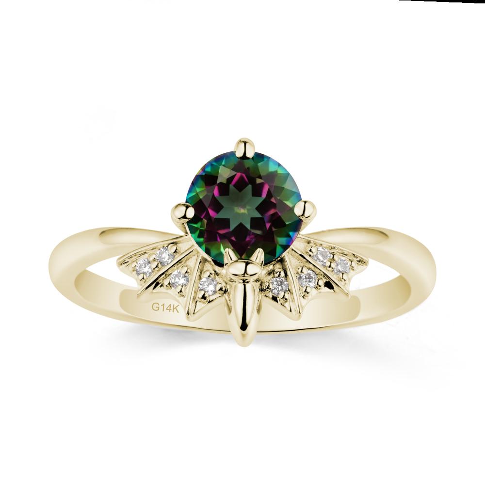 Gothic Bat Mystic Topaz Ring - LUO Jewelry #metal_14k yellow gold