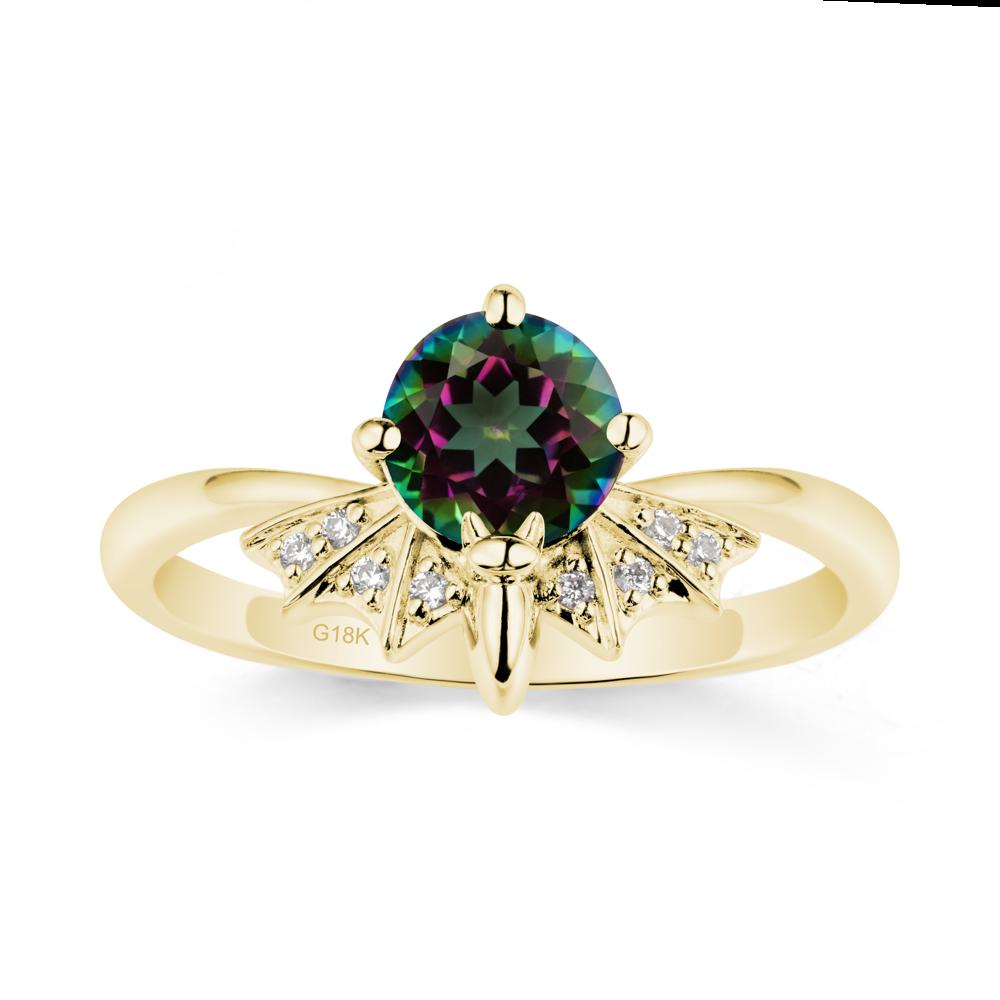 Gothic Bat Mystic Topaz Ring - LUO Jewelry #metal_18k yellow gold