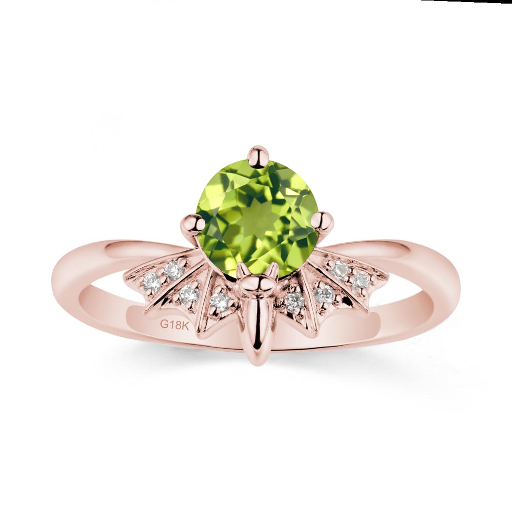 Gothic Bat Peridot Ring - LUO Jewelry #metal_18k rose gold