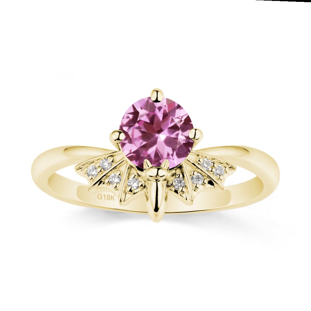 Gothic Bat Pink Sapphire Ring - LUO Jewelry #metal_18k yellow gold