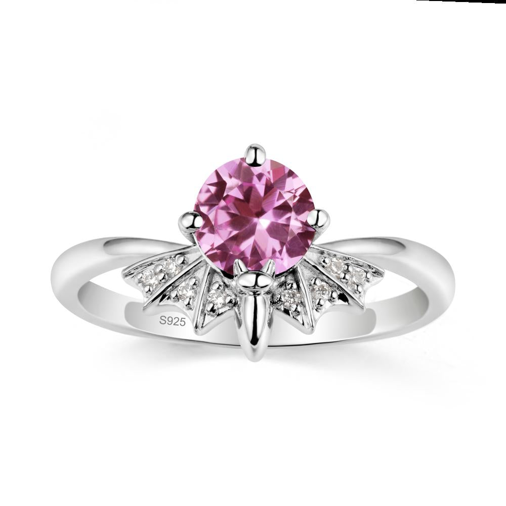 Gothic Bat Pink Sapphire Ring - LUO Jewelry #metal_sterling silver