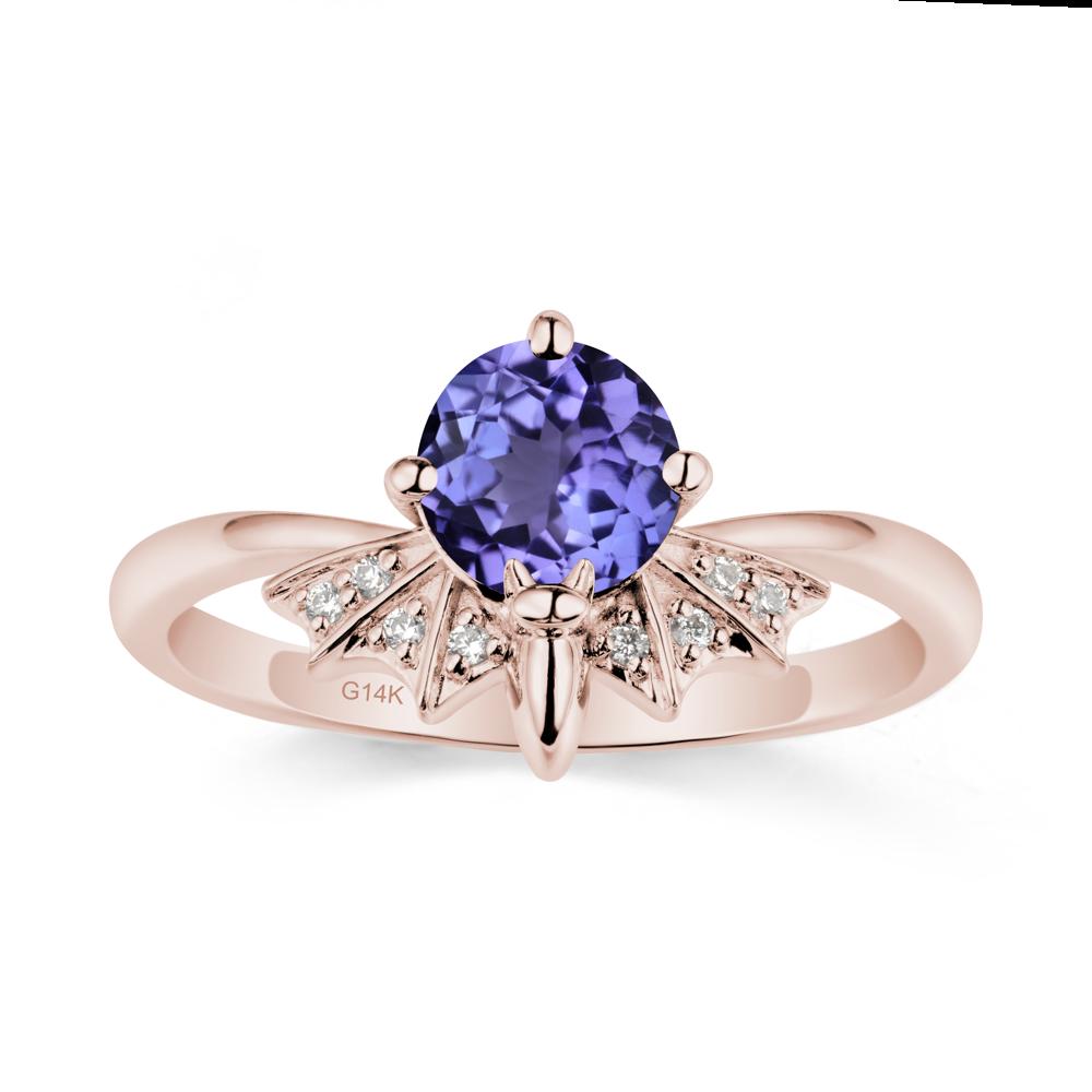Gothic Bat Tanzanite Ring - LUO Jewelry #metal_14k rose gold