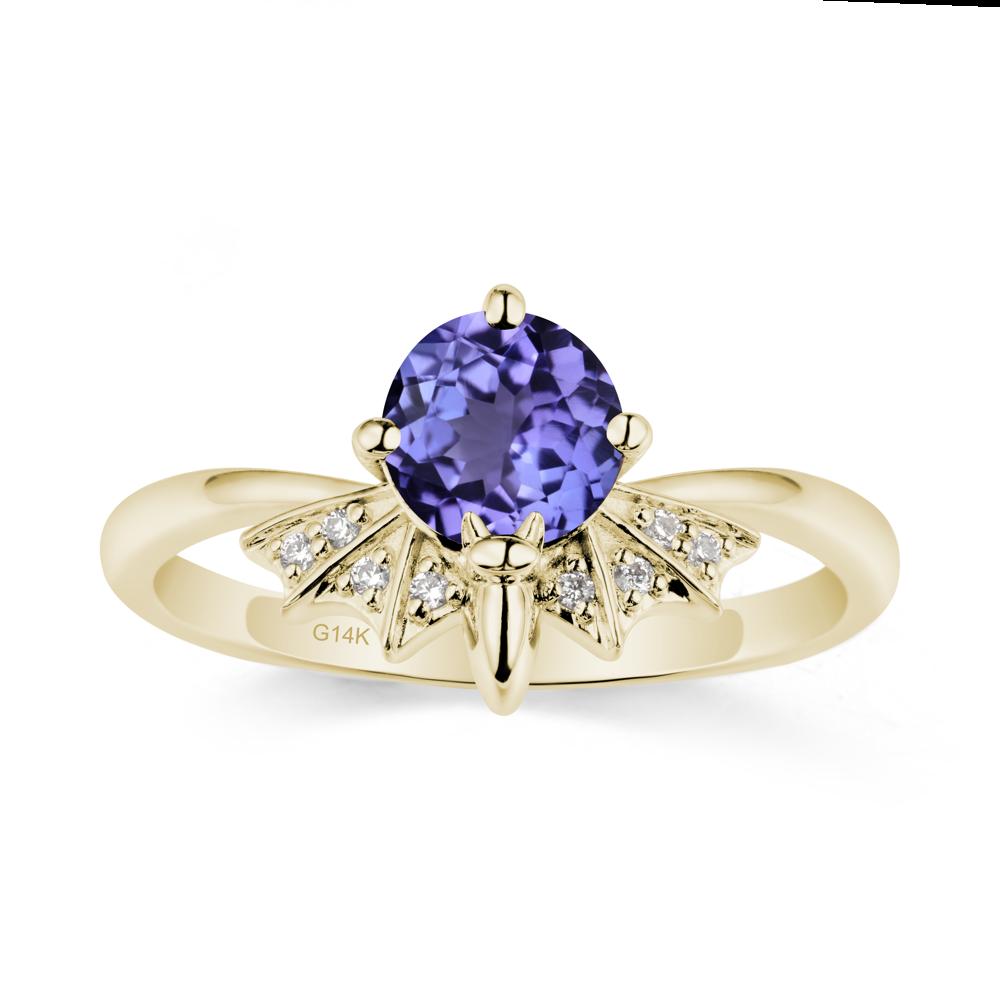 Gothic Bat Tanzanite Ring - LUO Jewelry #metal_14k yellow gold