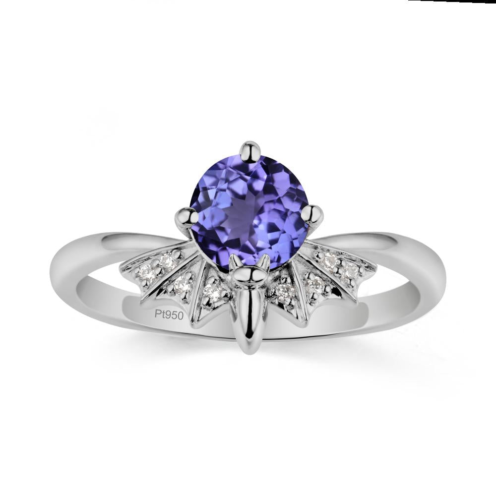 Gothic Bat Tanzanite Ring - LUO Jewelry #metal_platinum