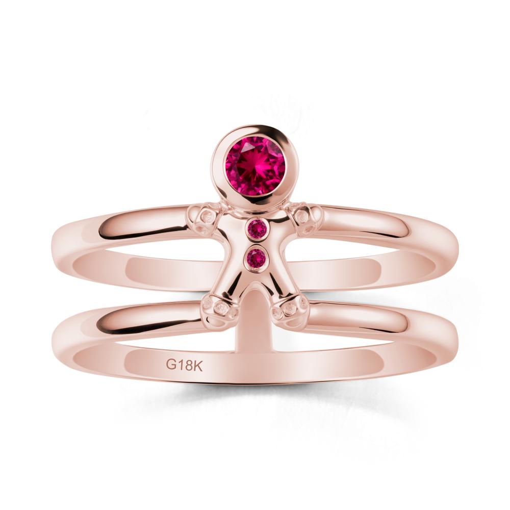 Chrismas Ruby Ring-Gingerbread Man - LUO Jewelry #metal_18k rose gold
