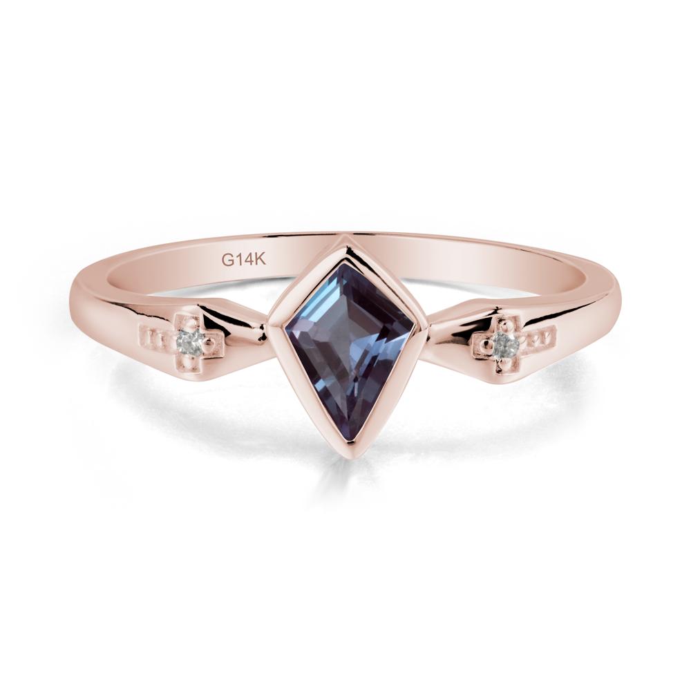 Gothic Kite Shaped Alexandrite Ring - LUO Jewelry #metal_14k rose gold