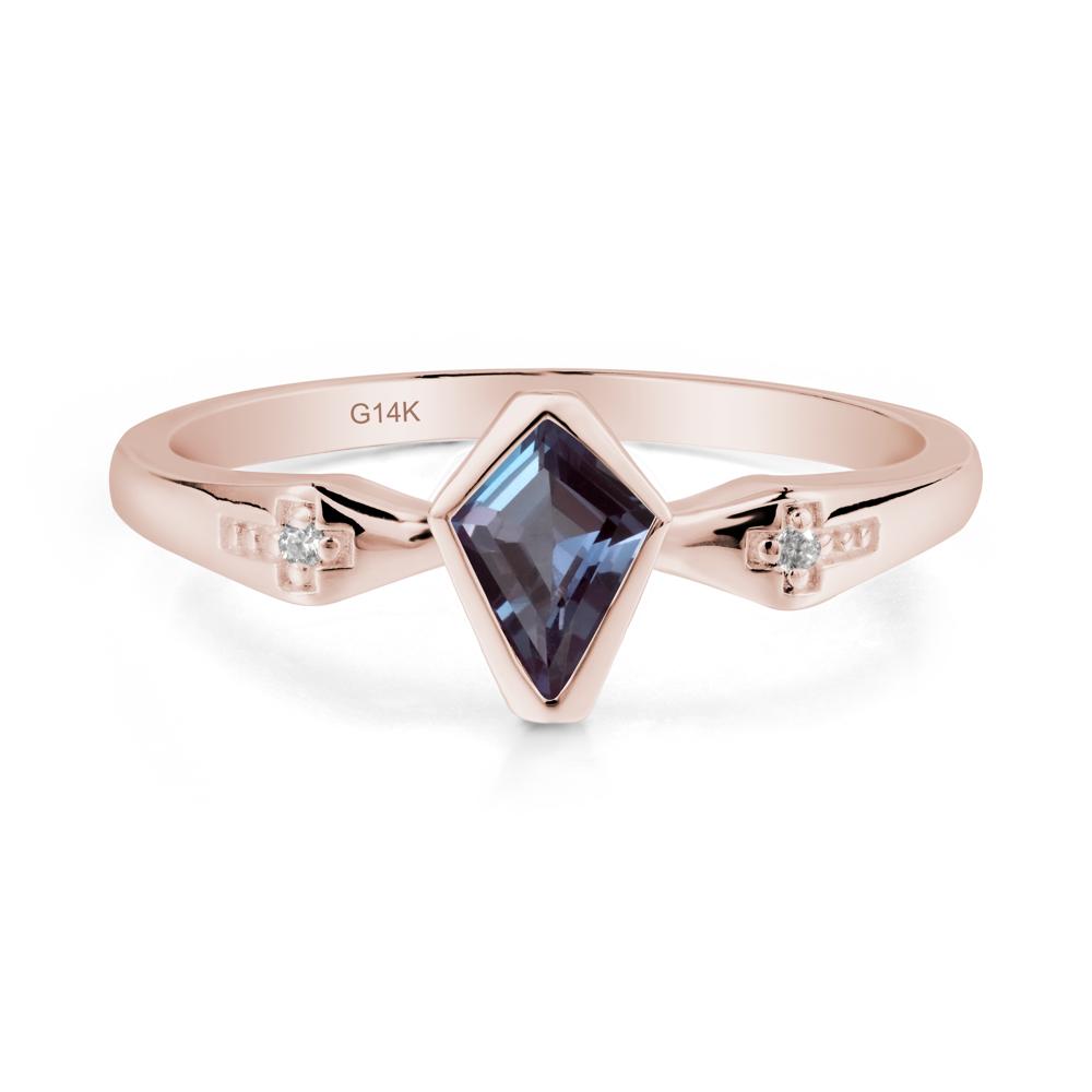Gothic Kite Shaped Alexandrite Ring - LUO Jewelry #metal_14k rose gold