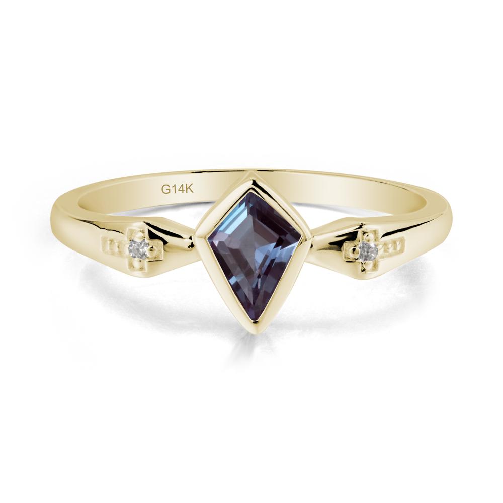 Gothic Kite Shaped Alexandrite Ring - LUO Jewelry #metal_14k yellow gold