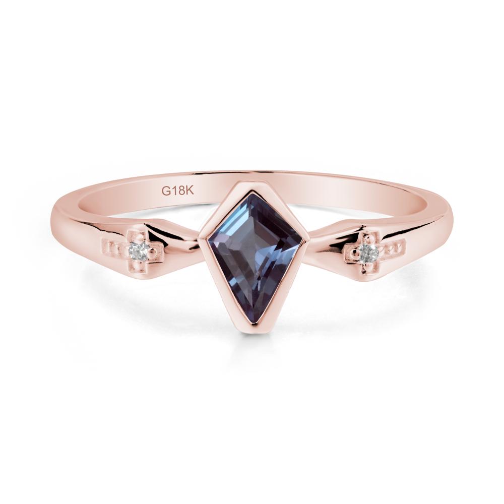 Gothic Kite Shaped Alexandrite Ring - LUO Jewelry #metal_18k rose gold