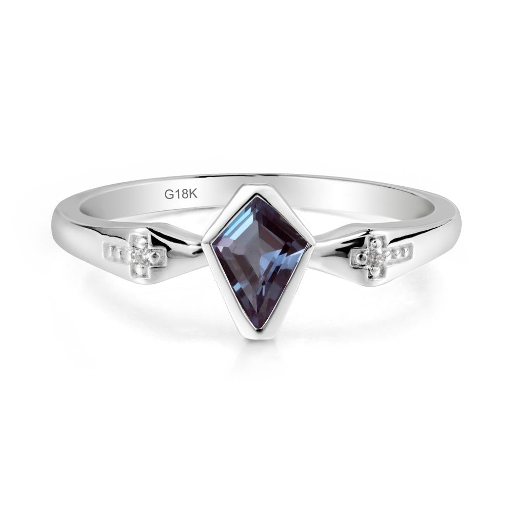 Gothic Kite Shaped Alexandrite Ring - LUO Jewelry #metal_18k white gold