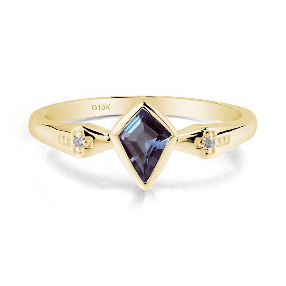 Gothic Kite Shaped Alexandrite Ring - LUO Jewelry #metal_18k yellow gold