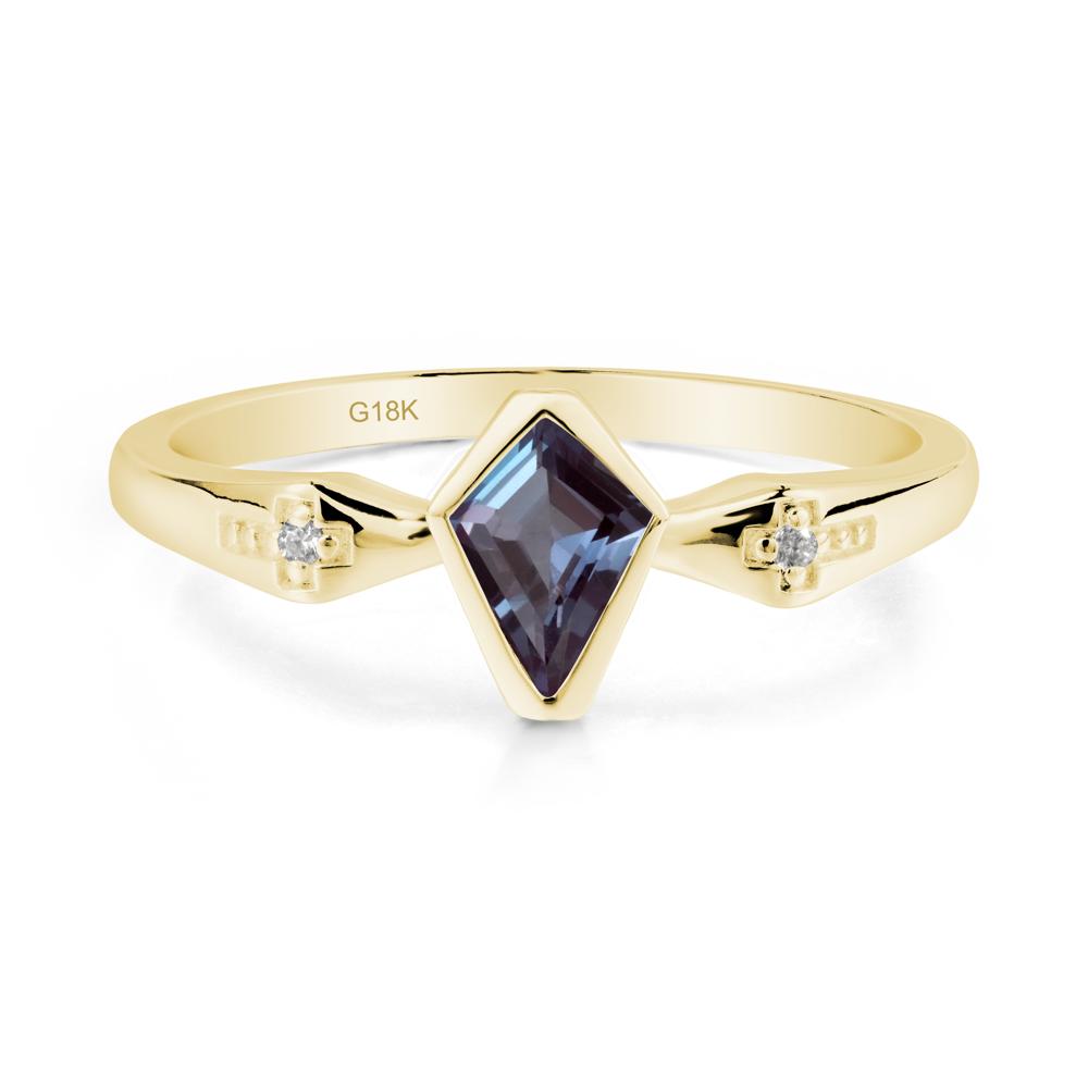 Gothic Kite Shaped Alexandrite Ring - LUO Jewelry #metal_18k yellow gold