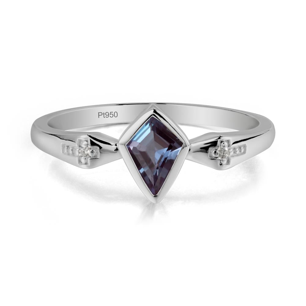 Gothic Kite Shaped Alexandrite Ring - LUO Jewelry #metal_platinum