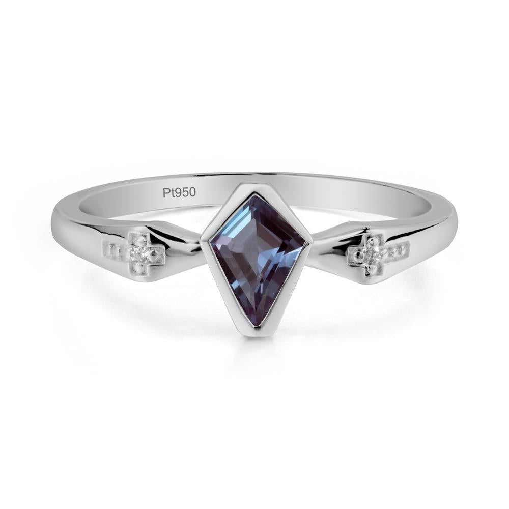 Gothic Kite Shaped Alexandrite Ring - LUO Jewelry #metal_platinum